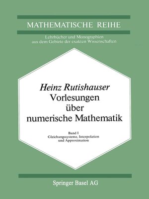 cover image of Vorlesungen über Numerische Mathematik